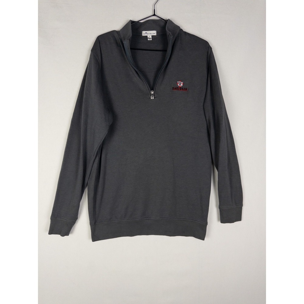 Peter Millar Pullover Sweater M Gray Davidson Golf‎ Cotton Blend Casual